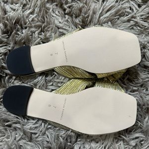 Loeffler Randall gold sandal size 7 metallic fiber/nylon upper